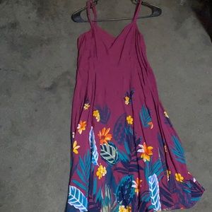 Purple and floral tank top dress